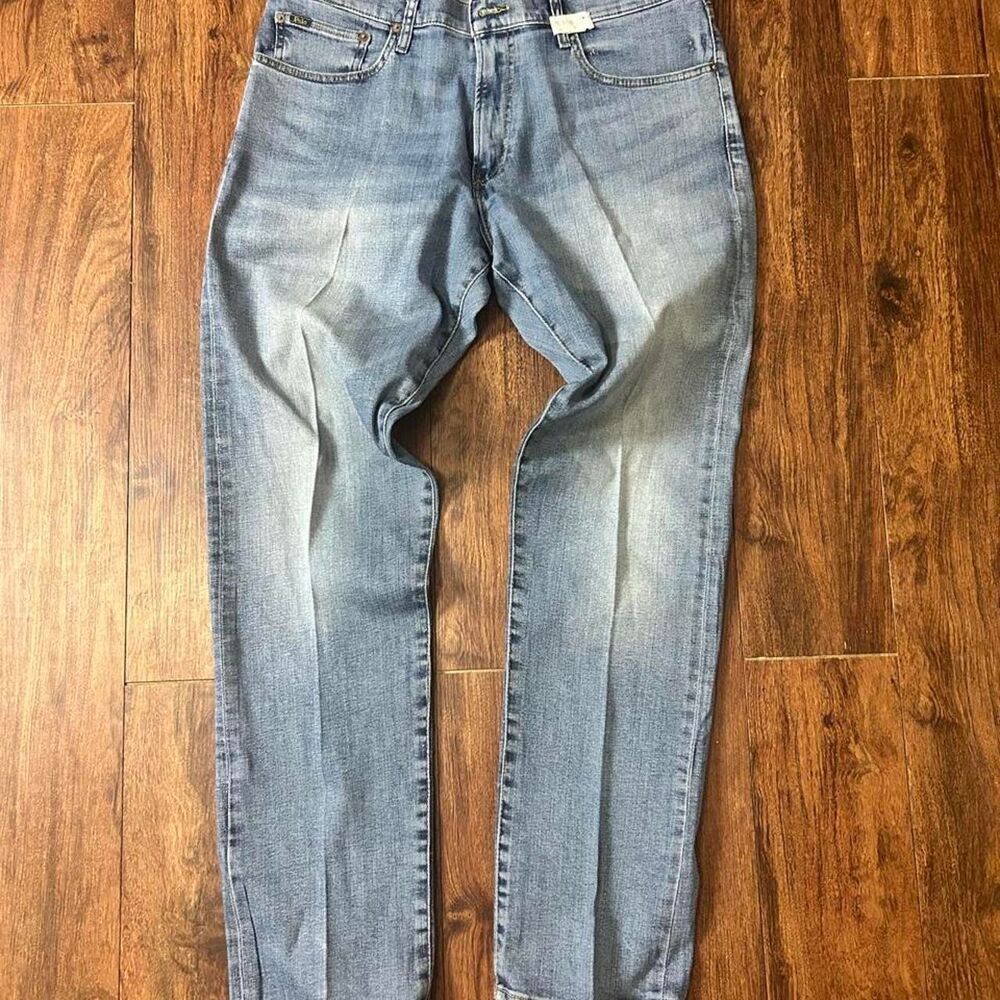 Mens 36x34 Polo Ralph Lauren Hampton Relaxed Straight jeans light wash